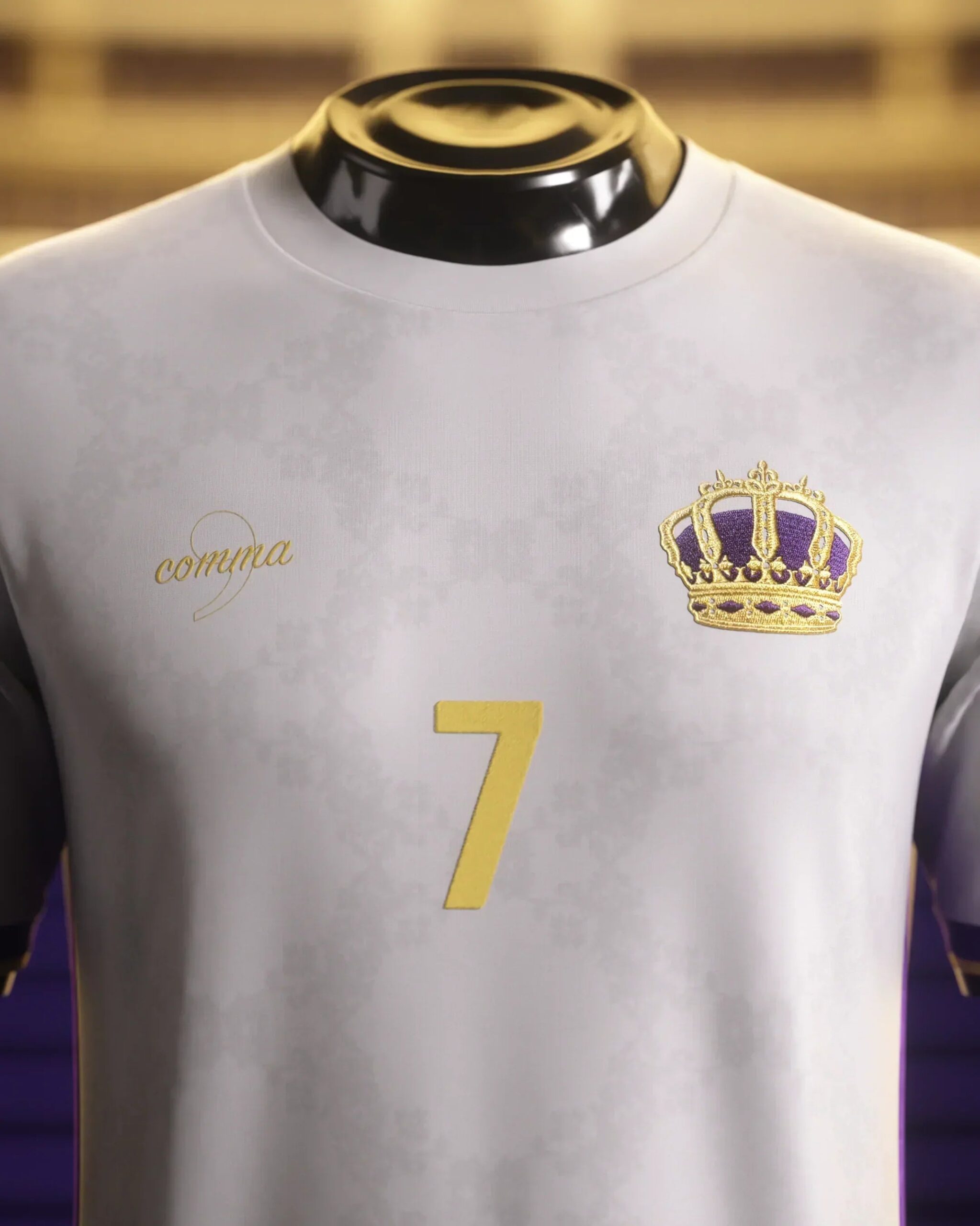 Camisa Real madrid 24/25 Edição Especial The siu RONALDO - Branca com Dourado - Imagem 4