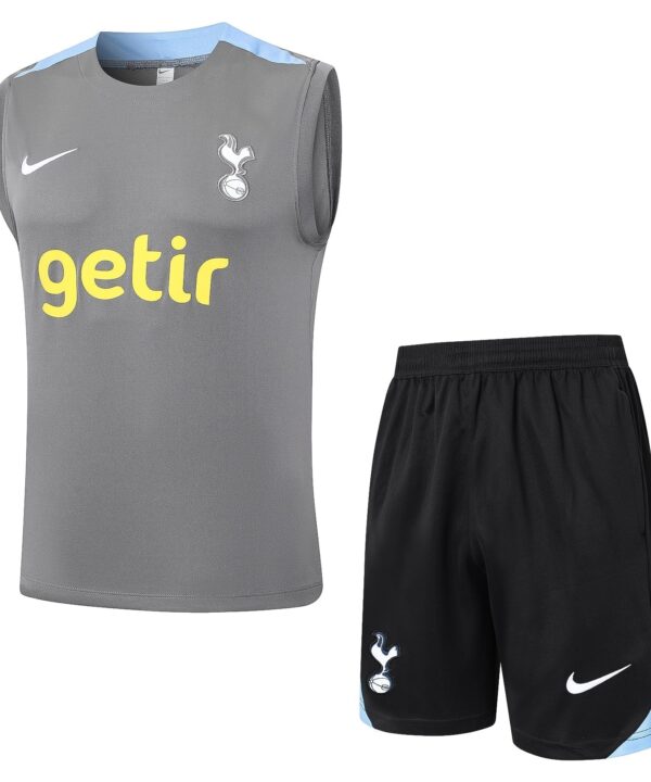 Conjunto Regata Tottenham 2024/25 - Cinza e Preta