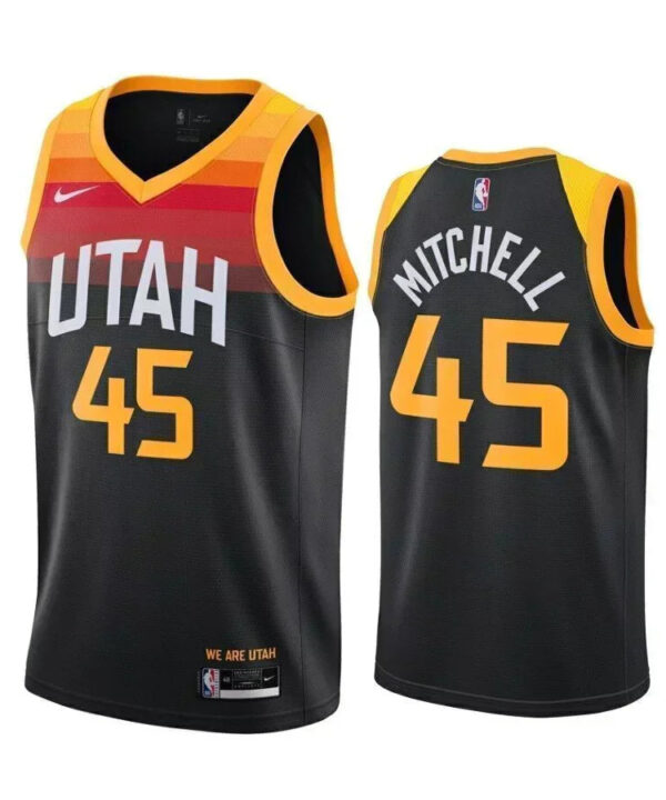 Regata NBA Utah Jazz City Edition 20/21 Nike Authentic Swingman Mitchell 45 - Preta