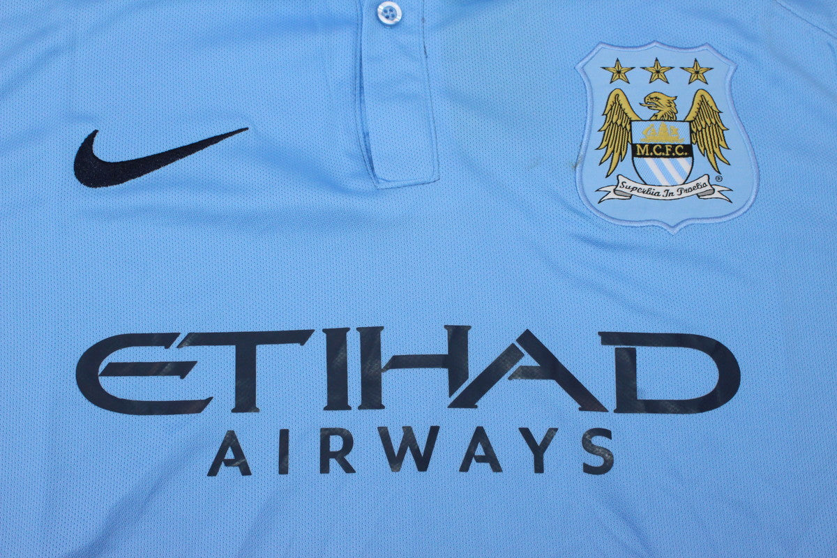 Camisa Manchester City Home 15/16 - Versão Retrô "Kun Aguero" Nº 10 - Imagem 12