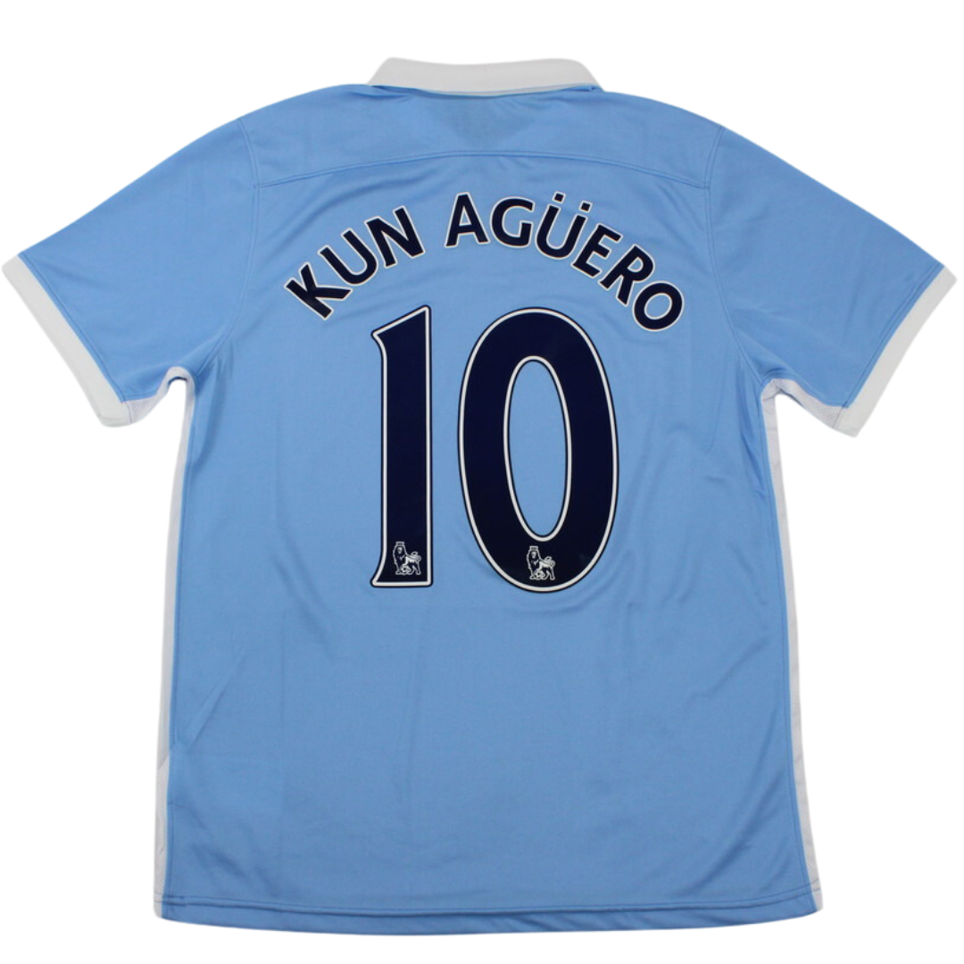 Camisa Manchester City Home 15/16 - Versão Retrô "Kun Aguero" Nº 10