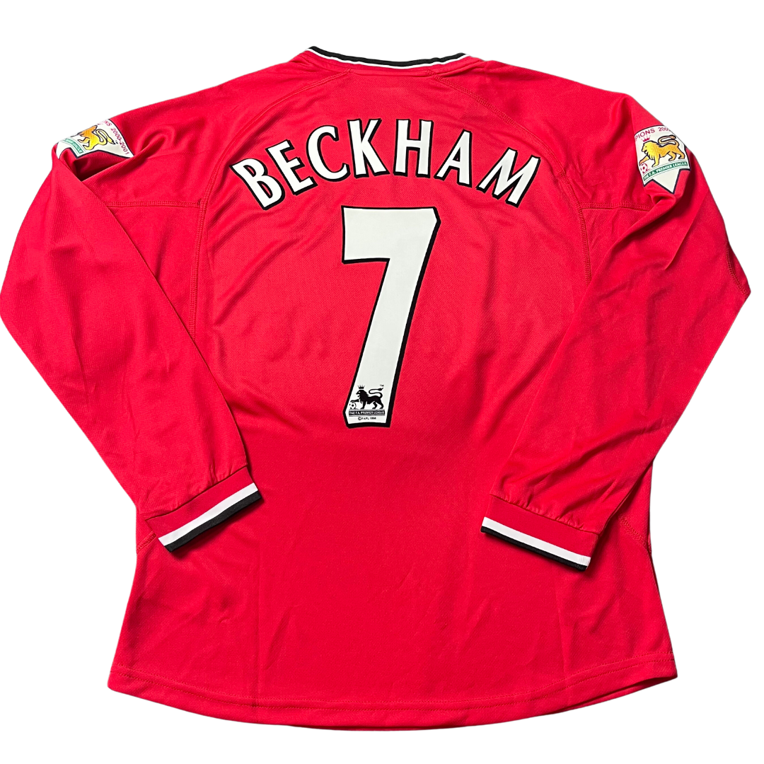 Camisa Manchester United Manga Longa 00/01 - Versão Retrô "Beckham" Nº 7