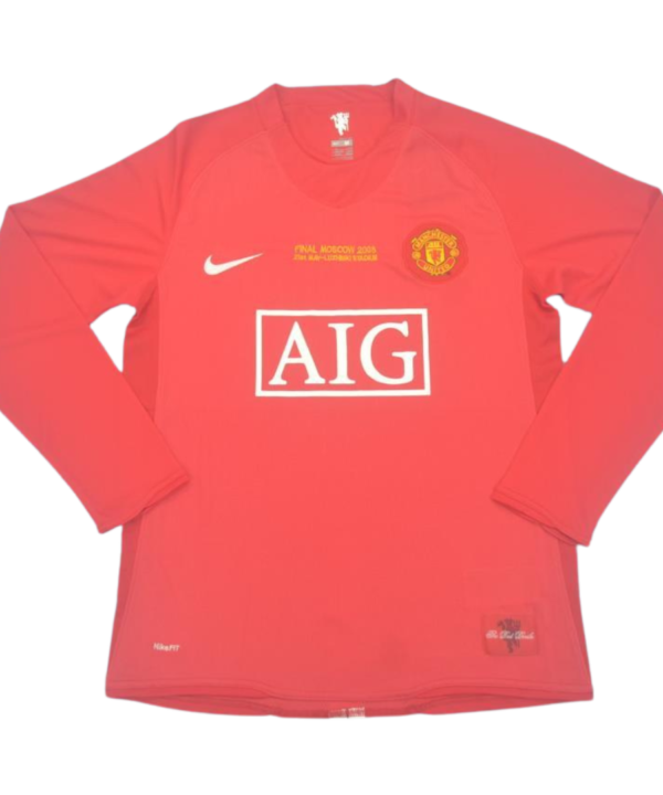 Camisa Manchester United Manga Longa Home 07/08 - Versão Retrô