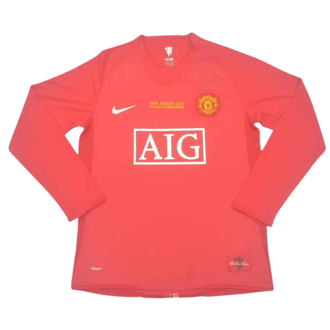 Camisa Manchester United Manga Longa Home 07/08 - Versão Retrô