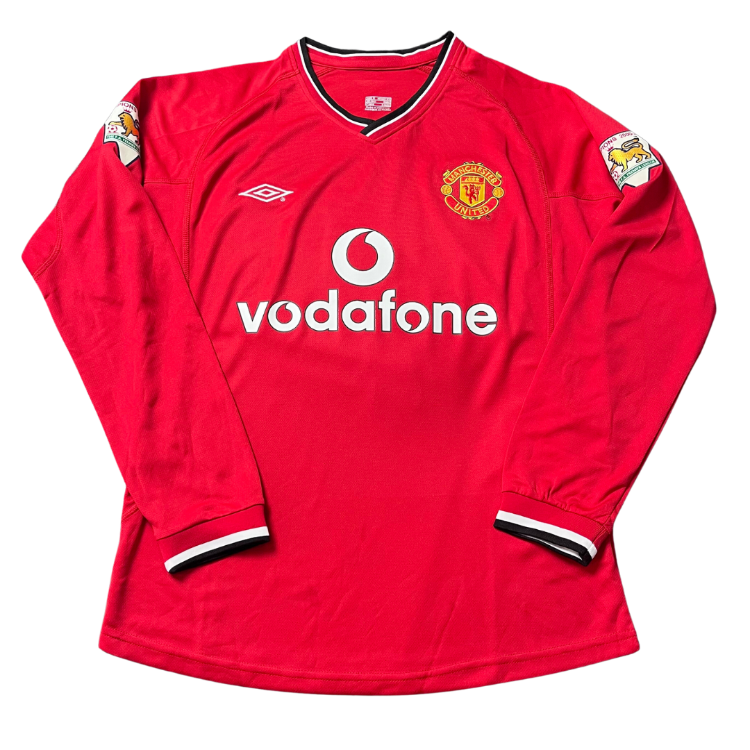 Camisa Manchester United Manga Longa 00/01 - Versão Retrô "Beckham" Nº 7 - Imagem 2