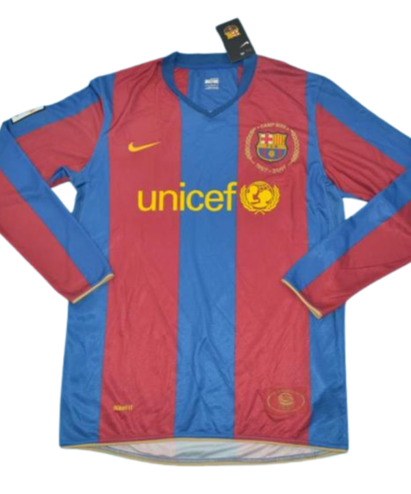 Camisa Barcelona Manga Longa Home 07/08 - Versão Retrô