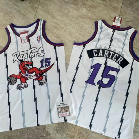 Regata NBA Toronto Raptors Retrô 1998-1999 Mitchell & Ness Authentic Carter 15 - Branca