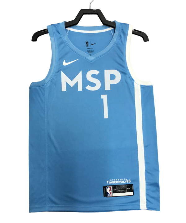 Regata NBA Minnesota Timberwolves City Edition  Nike Authentic Edwards 1 - Azul
