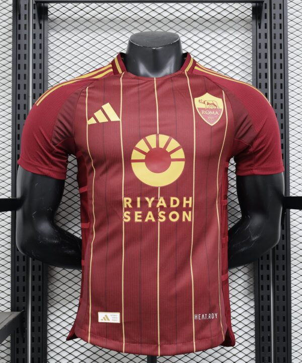 Camisa Roma Home 2024/25 Jogador Adidas Masculino - Vermelha e Amarela