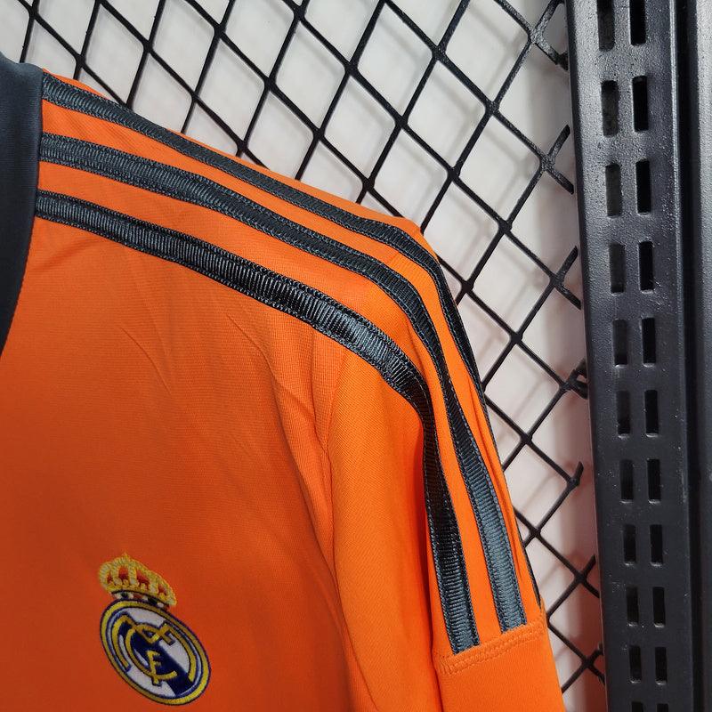 Camisa Real Madrid II Away 2013/14 Retrô (Manga longa) Laranja - Imagem 4