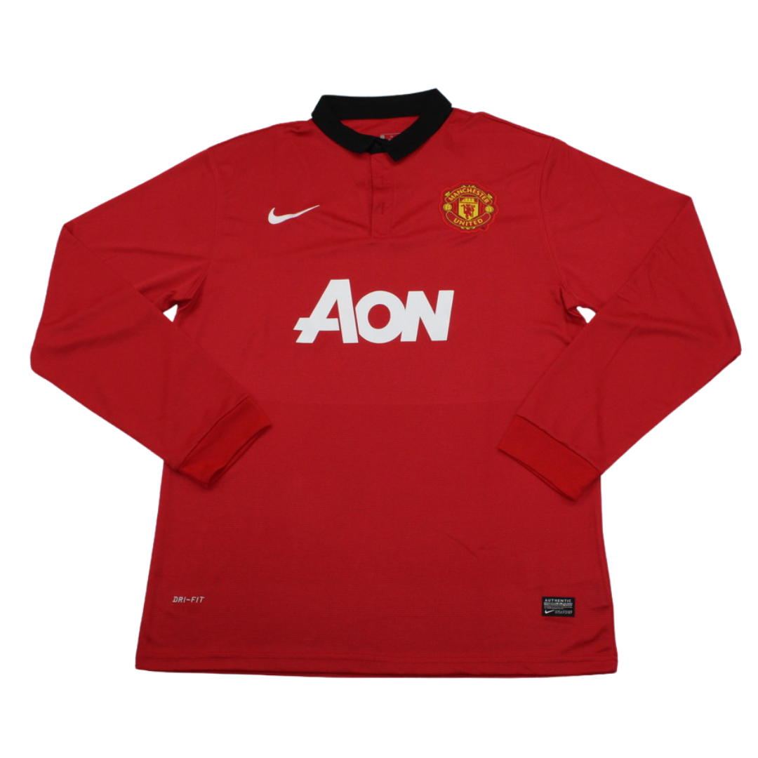Camisa Manchester United Manga Longa Home 13/14 - Versão Retrô