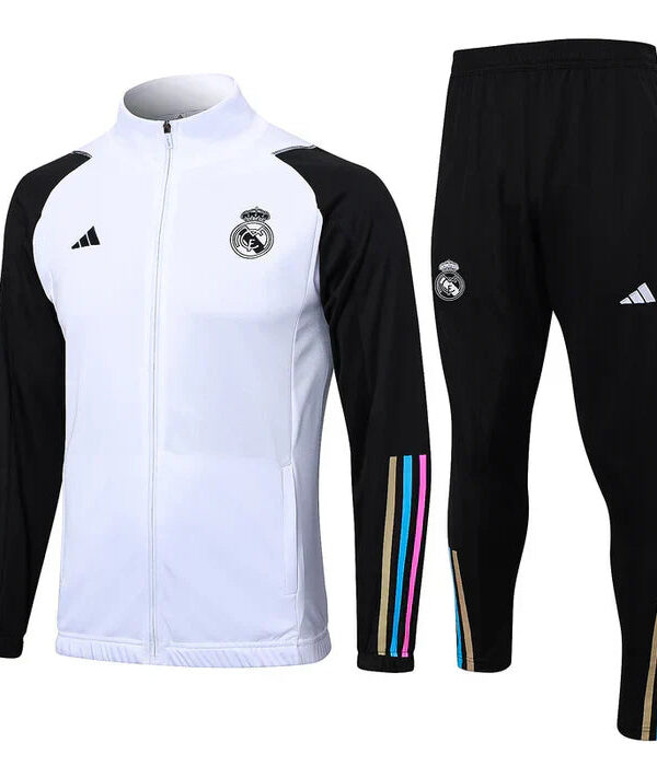 Conjunto Real Madrid 2023/24 - Branco/Preto