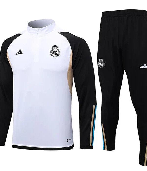 Conjunto Treino Real Madrid 23/24 - Branco/Preto