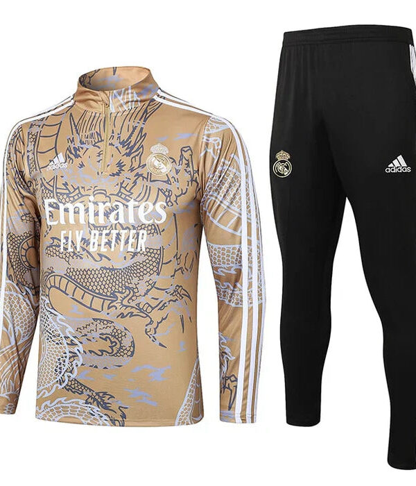 Conjunto Treino Real Madrid Dragon 23/24 - Dourado