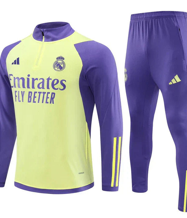 Conjunto Treino Real Madrid 23/24 - Roxo/Amarelo
