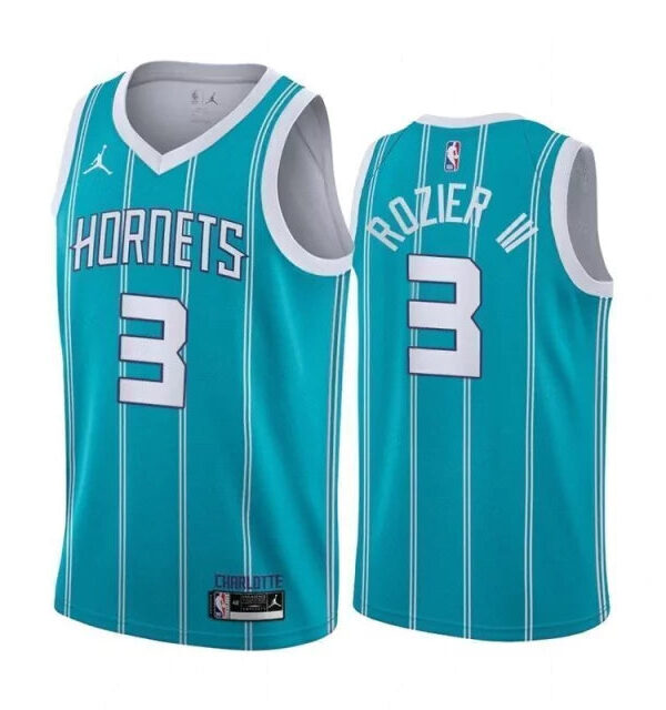 Regata NBA Charlotte Hornets City Edition 20/21 Jordan Authentic Rozier 3 - Azul