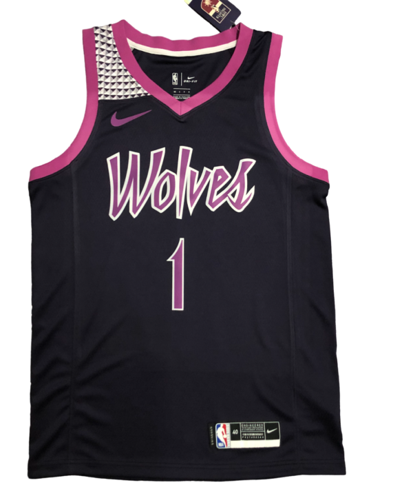 Regata NBA Minnesota Timberwolves Nike Authentic Edwards 1 - Preta