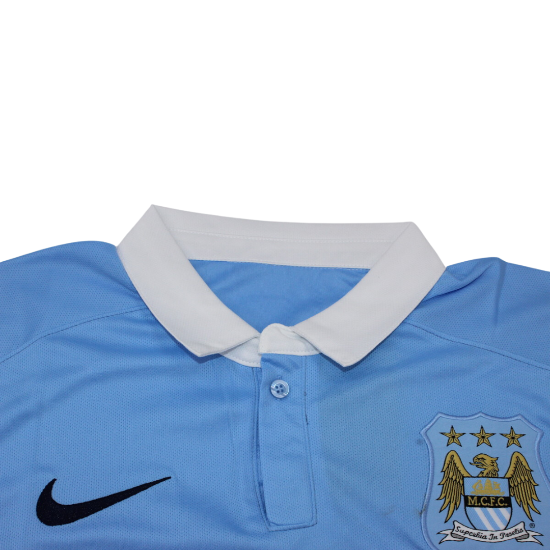 Camisa Manchester City Home 15/16 - Versão Retrô "Kun Aguero" Nº 10 - Imagem 8