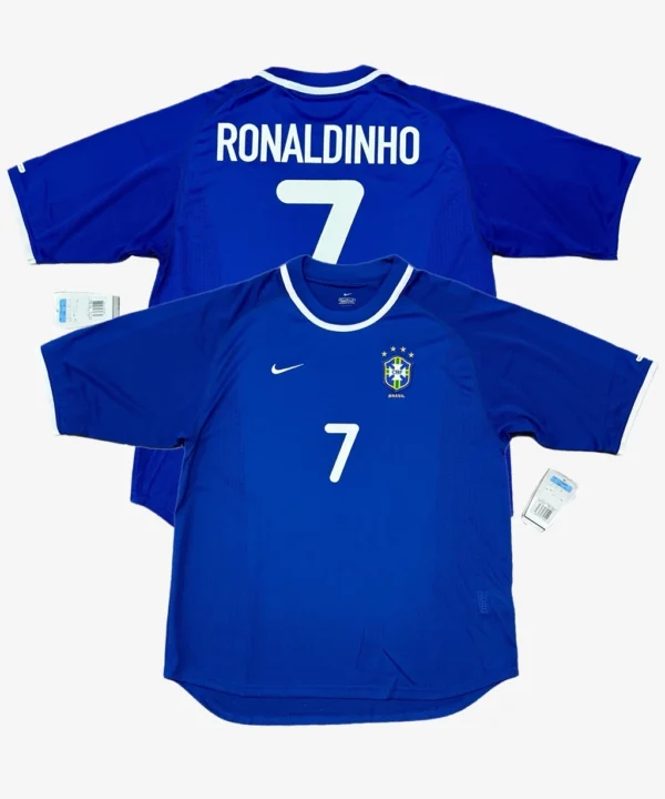 Camisa Retrô Seleção Brasileira 2000/01 Away Nº 7 Ronaldinho Nike Olímpica