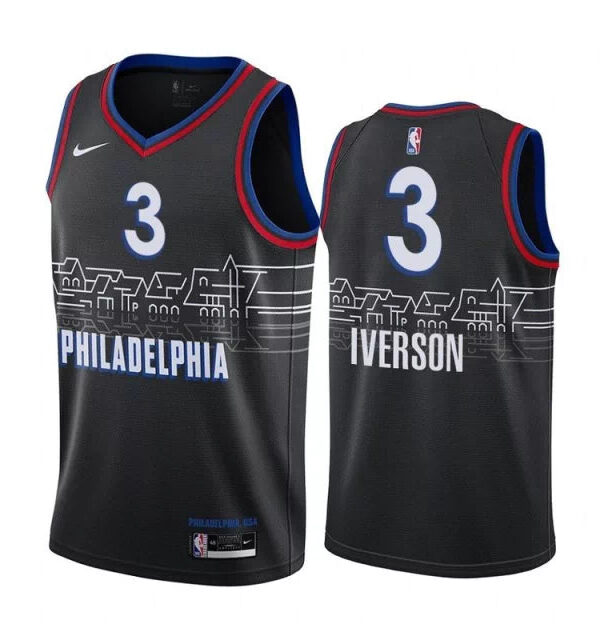 Regata NBA Philadelphia 76ers Nike Authentic Iverson 3 - Preta