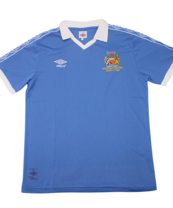 Camisa Manchester City Centenário Cup Final 1981 - Versão Retrô