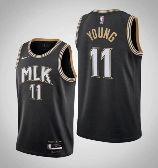 Regata NBA Atlanta Hawks Edition 20/21 Nike Authentic Young 11 - Preta