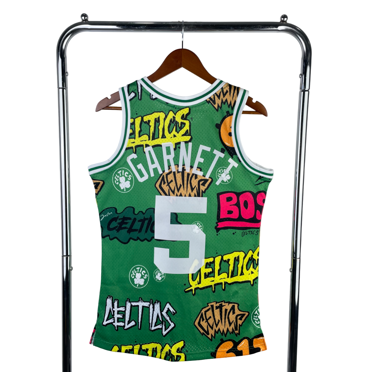 Regata NBA Boston Celtics Mitchell & Ness 1985/1986 Authentic Garnett 5 - Verde - Imagem 2