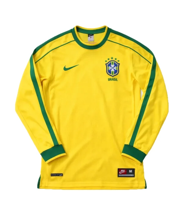Camisa Brasil Manga Longa Home 1998 – Versão Retrô