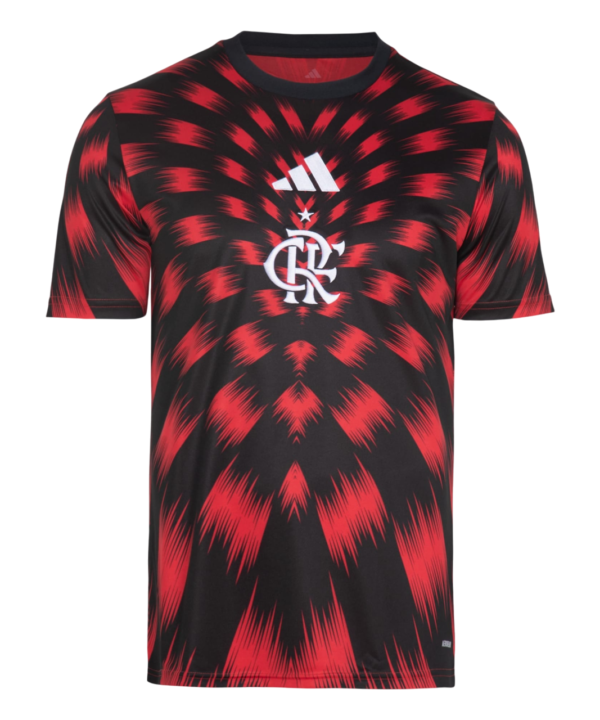 Camisa Pre Jogo Flamengo 25/26 Adidas - Vermelha e Preta