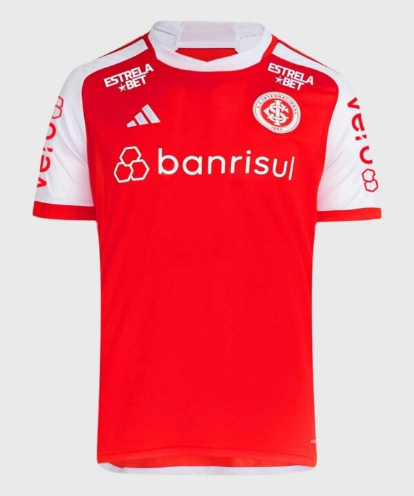 Camisa Internacional Home 2024/25 s/n Torcedor Adidas Masculino - Branca e Vermelha