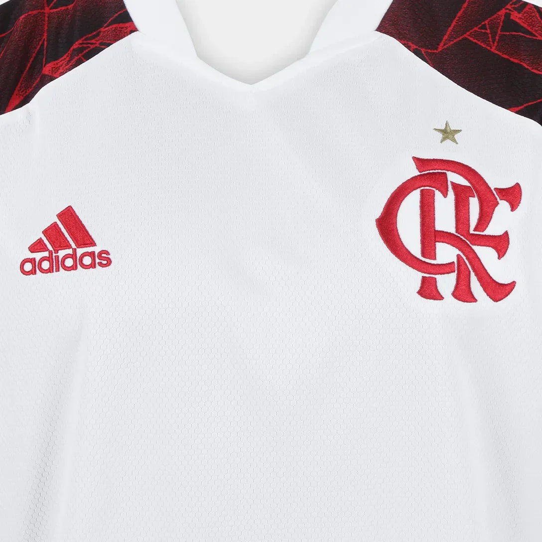 Camisa Flamengo Away 21/22 Torcedor Adidas Masculino - Branco e Vermelho - Imagem 3