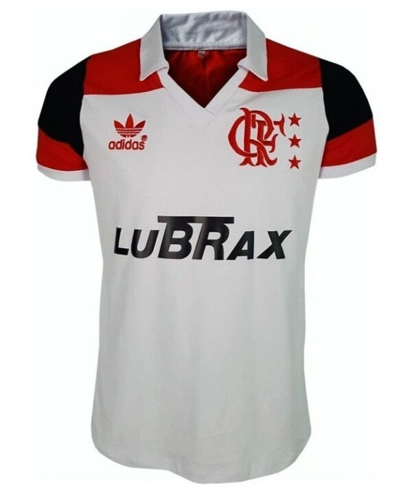 Camisa Flamengo Away Retro 1987/88 Adidas - Branco e Vermelho