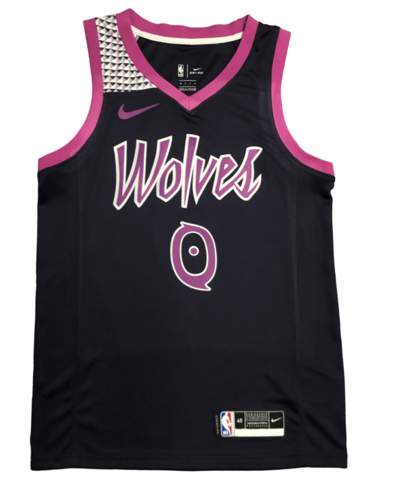 Regata NBA Minnesota Timberwolves Nike Authentic Russell 0 - Preta