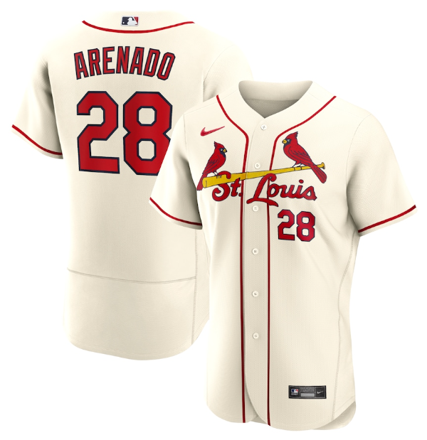 Camisa MLB Saint Louis Cardinals Jersey Creme Authentic