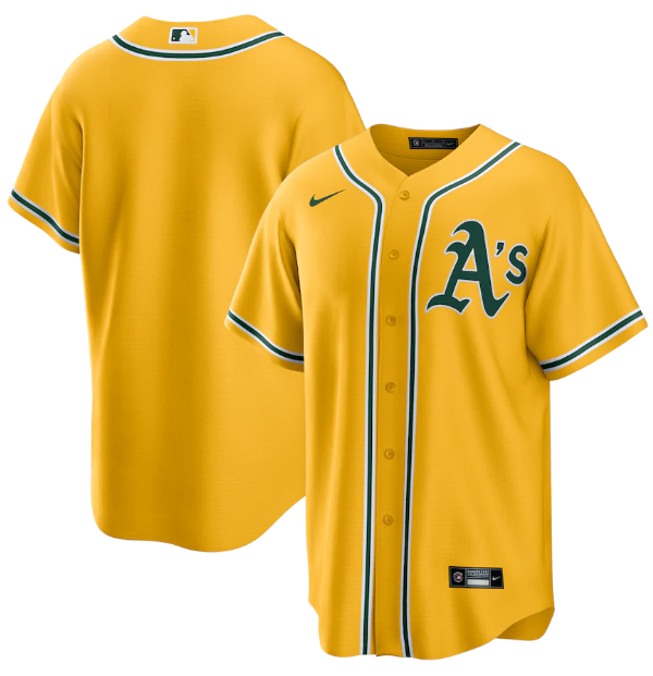 Camisa MLB Oakland Athletics Jersey Amarela Torcedor