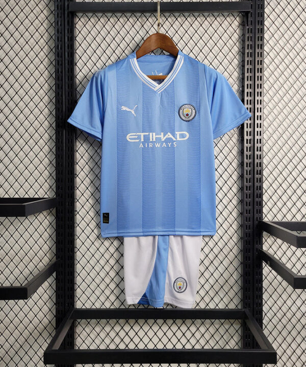 Kit Infantil Manchester City 23/24 Home - Azul