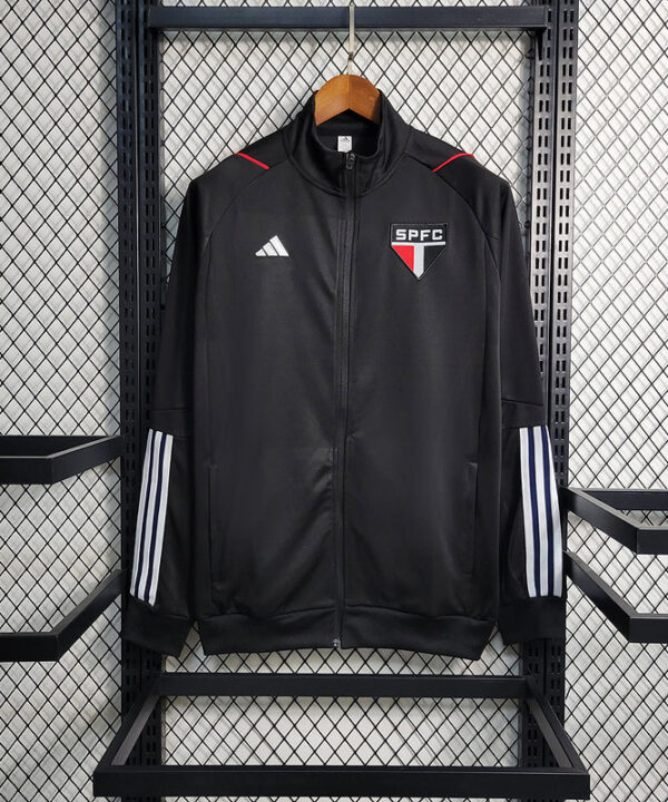 Blusa São Paulo Treino Ziper inteiro 23/24 - Preto