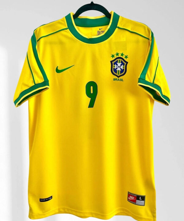 Camisa Retrô Masculina Seleção Brasileira 1998 Ronaldo Nº 9 Home - Reedição Nike