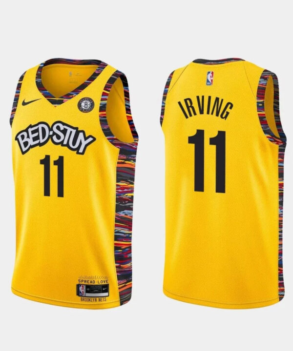 Regata NBA Brooklyn Nets City Edition 20/21 Nike Authentic Irving 11 - Amarela