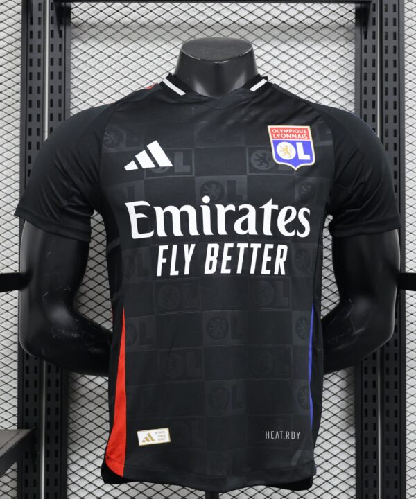 Camisa Lyon Home 2024/25 Jogador Adidas Masculino - Preta, Branca, Azul e Vermelha