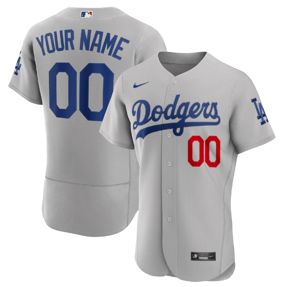 Camisa MLB Los Angeles Dodgers Jersey Cinza Authentic