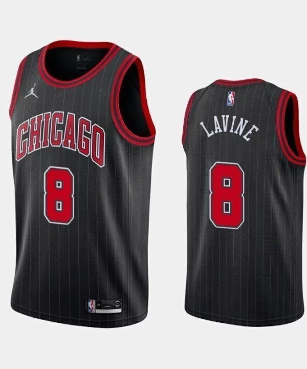 Regata NBA Chicago Bulls Edition 20-21 Nike Authentic Lavine 8 - Preta e Vermelha