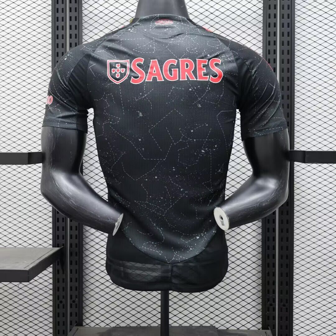 Camisa Benfica Away 2024/25 Jogador Adidas Masculino - Preta e Vermelha - Imagem 2