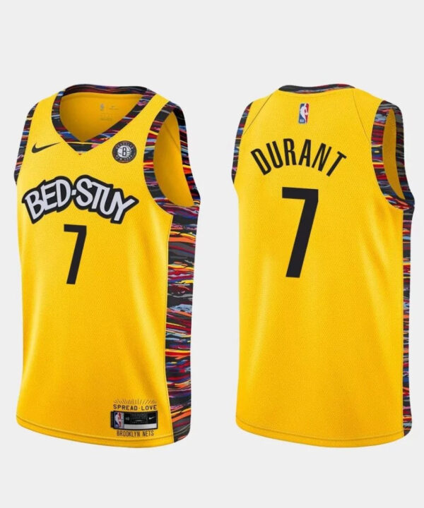 Regata NBA Brooklyn Nets Edition 20/21 Nike Authentic Durant 7 - Amarela