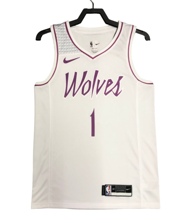 Regata NBA Minnesota Timberwolves Nike Authentic Edwards 1 - Branca