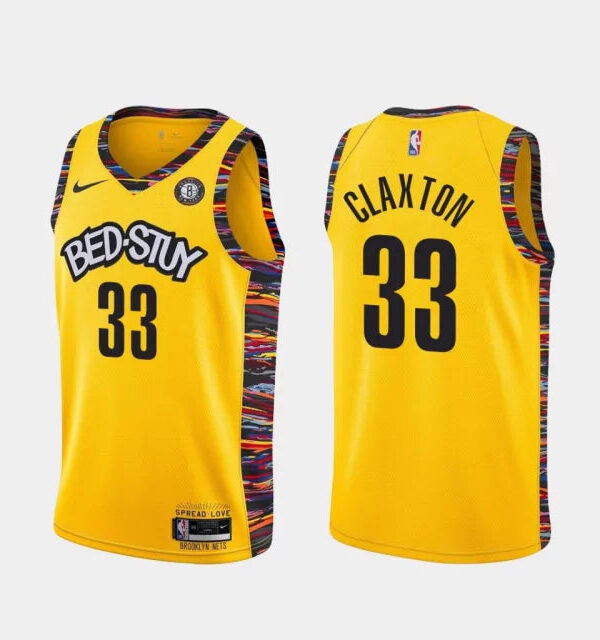 Regata NBA Brooklyn Nets Edition 20/21 Nike Authentic Claxton 33 - Amarela