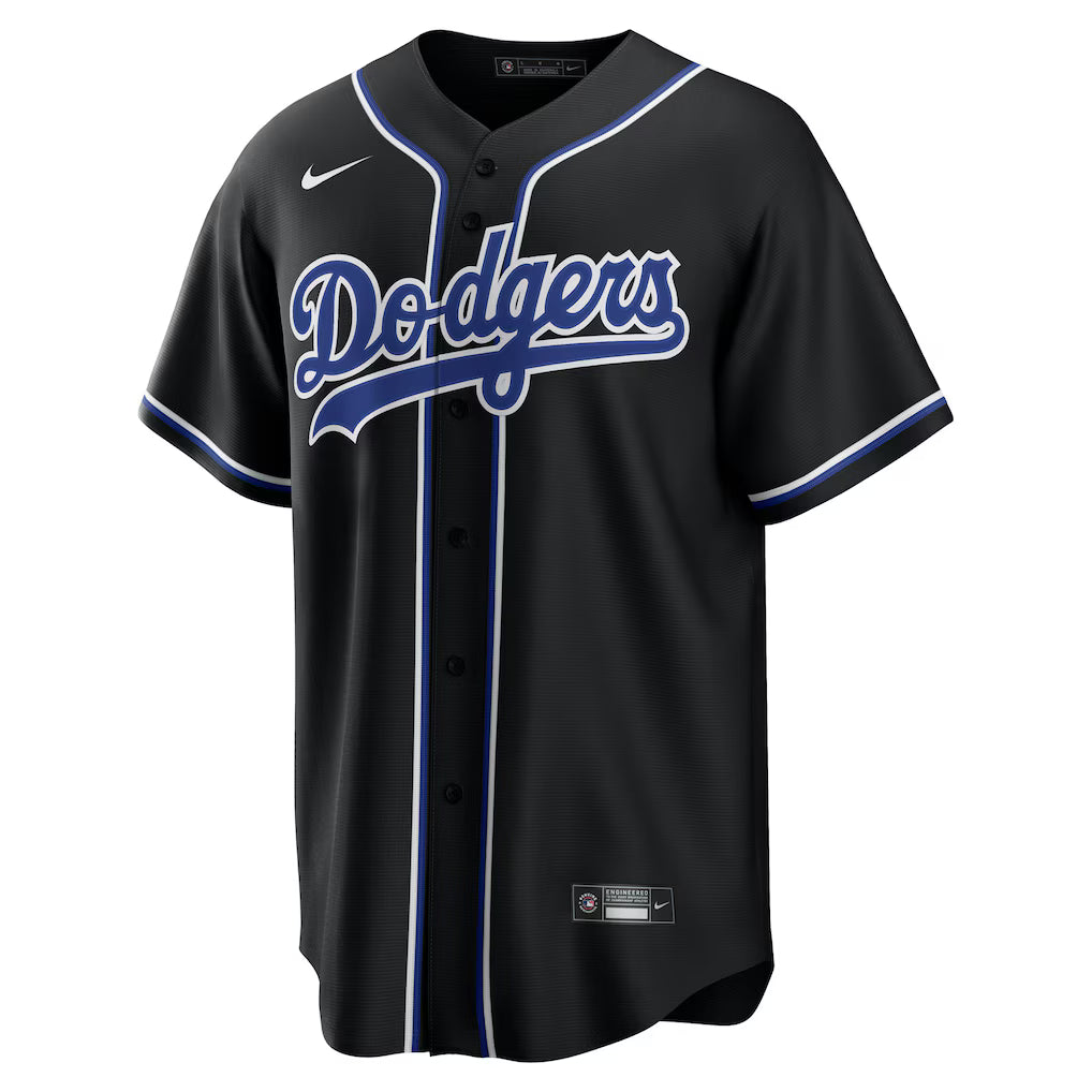 Camisa MLB Los Angeles Dodgers Jersey Preta/Azul - Imagem 2