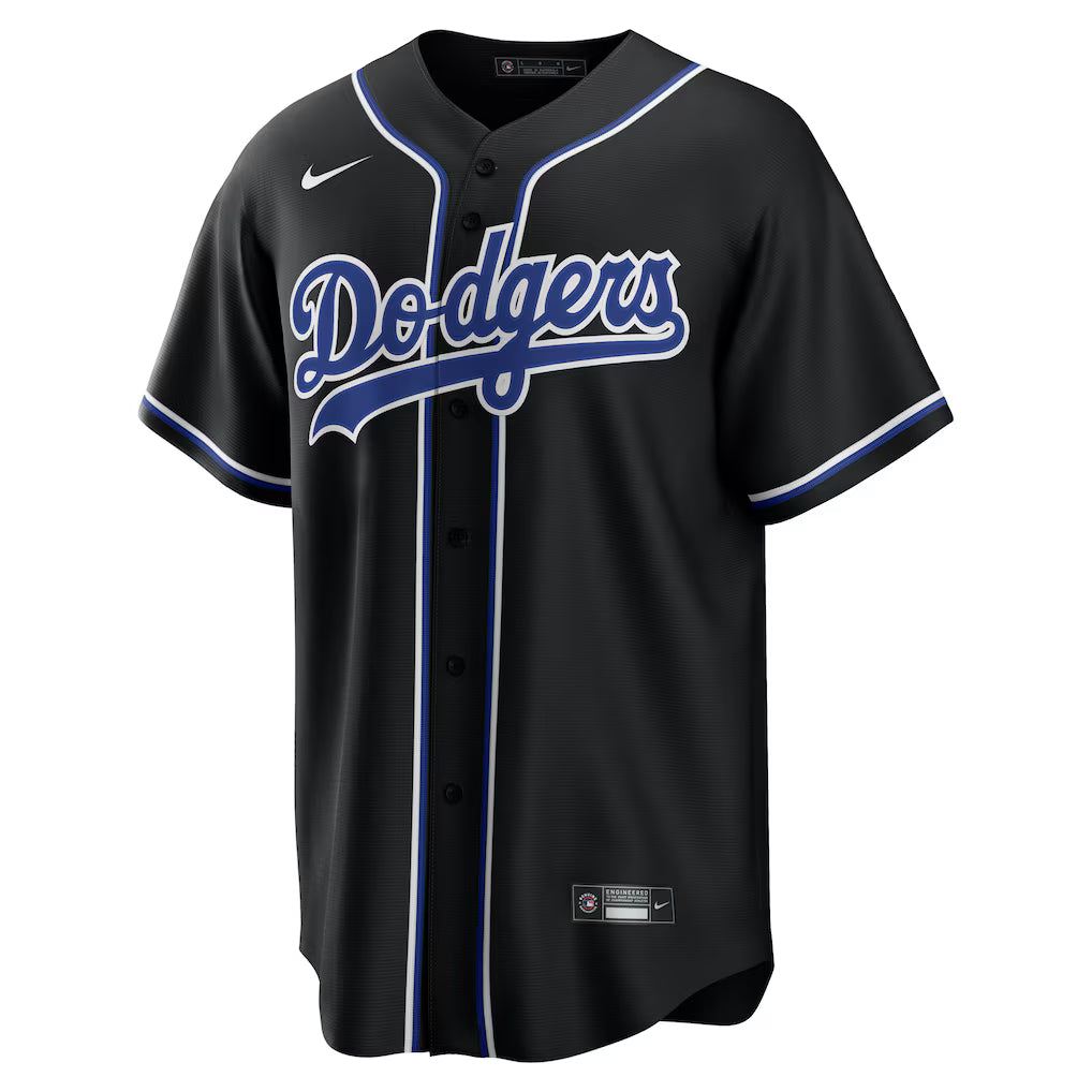 Camisa MLB Los Angeles Dodgers Jersey Preta/Azul - Imagem 5