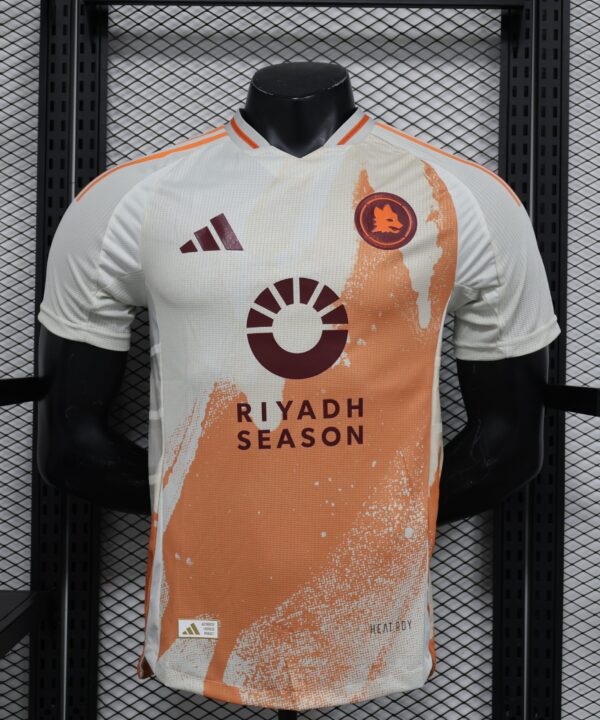 Camisa Roma Away 2024/25 Jogador Adidas Masculino - Branca e Laranja