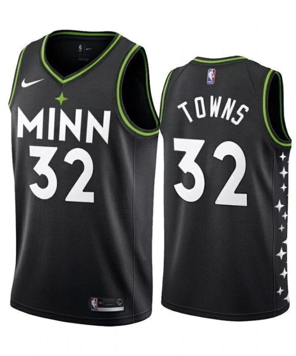 Regata NBA Minnesota Timberwolves City Edition 20/21 Nike Authentic Swingman Towns 32 - Preta